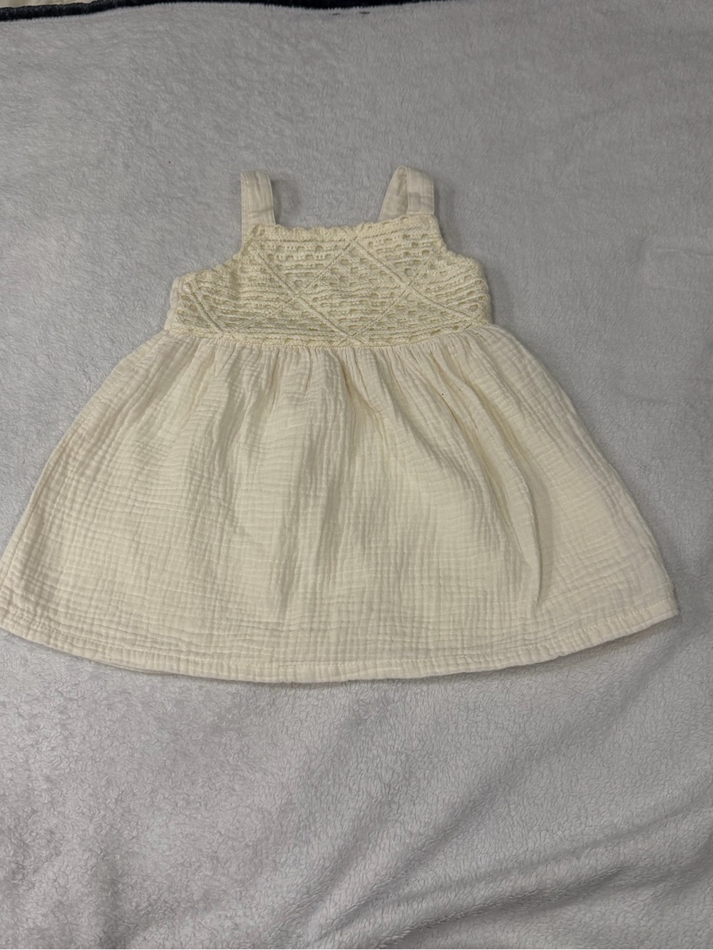 Carter's Cream Smocked Tank Dress for Girls 2T